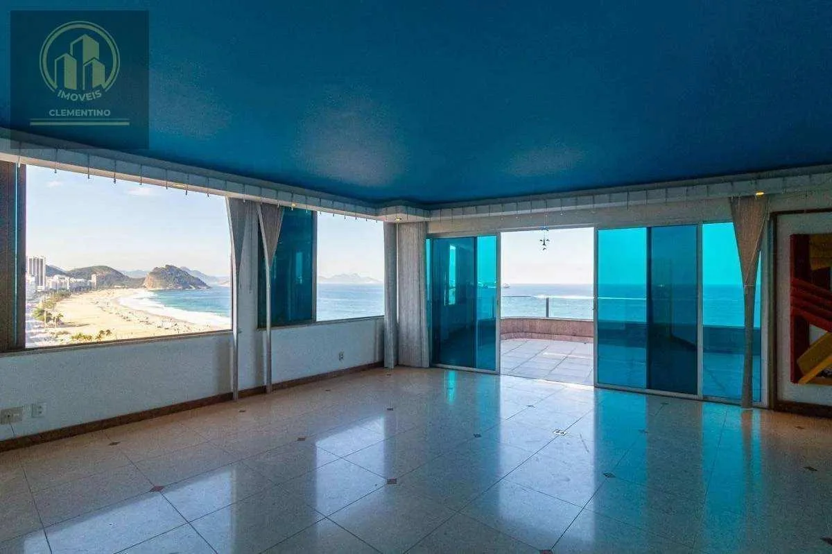 Copacabana- Av. Atlântica, Cobertura Linear 425m², 4 Suítes, 6 WC, Vista Mar, Posto 4